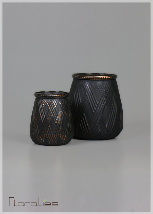 Bougeoirs chevron effet foncé Bougeoirs chevron effet foncé