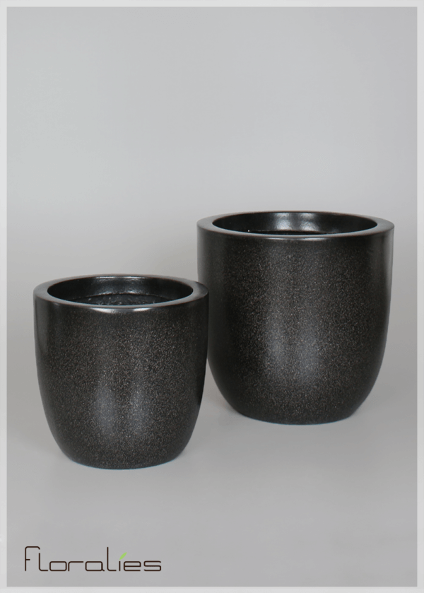 Pot cylindrique noir décoratif Pot cylindrique noir décoratif