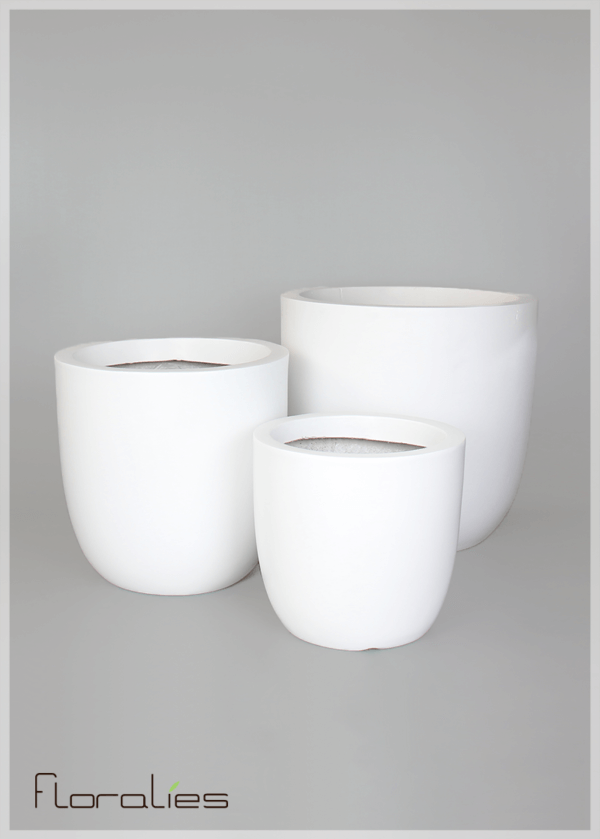 Pot cylindrique blanc décoratif Pot cylindrique blanc décoratif