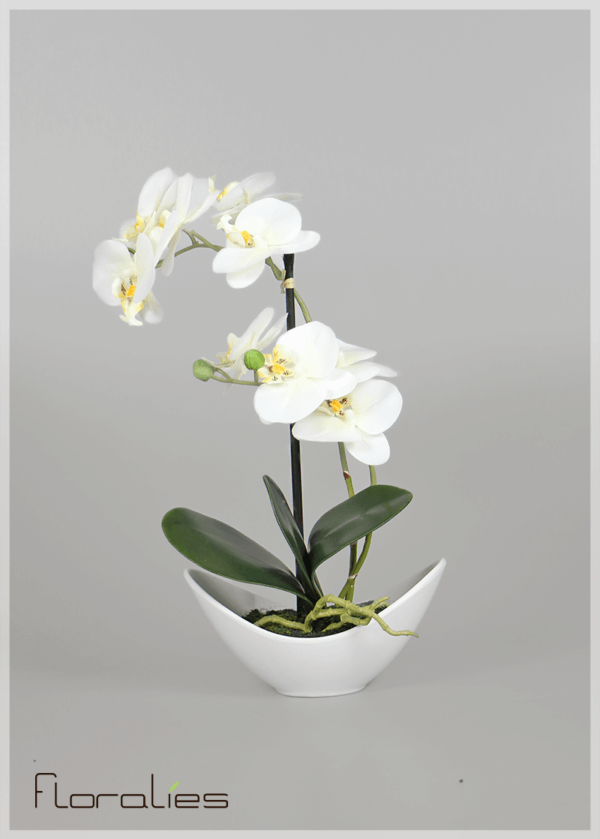 Orchidée artificielle pot oval Orchidée artificielle pot oval