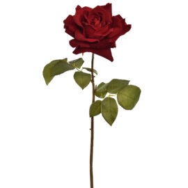 Velvet Open Rose Red H52cm