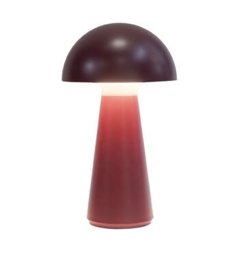 Lampe champignon SAM bordeaux rechargeable H28 cm