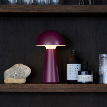 Lampe champignon SAM bordeaux rechargeable H28 cm