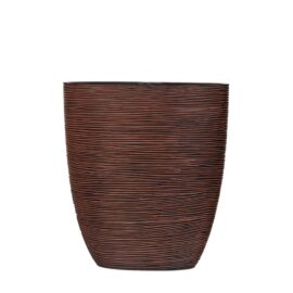 Pot élancé strié marron H 36m / L 33cm