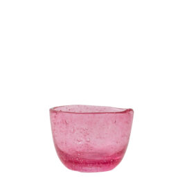 Bol en verre rose H 7cm