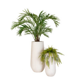 Pot palm élancé sandy white